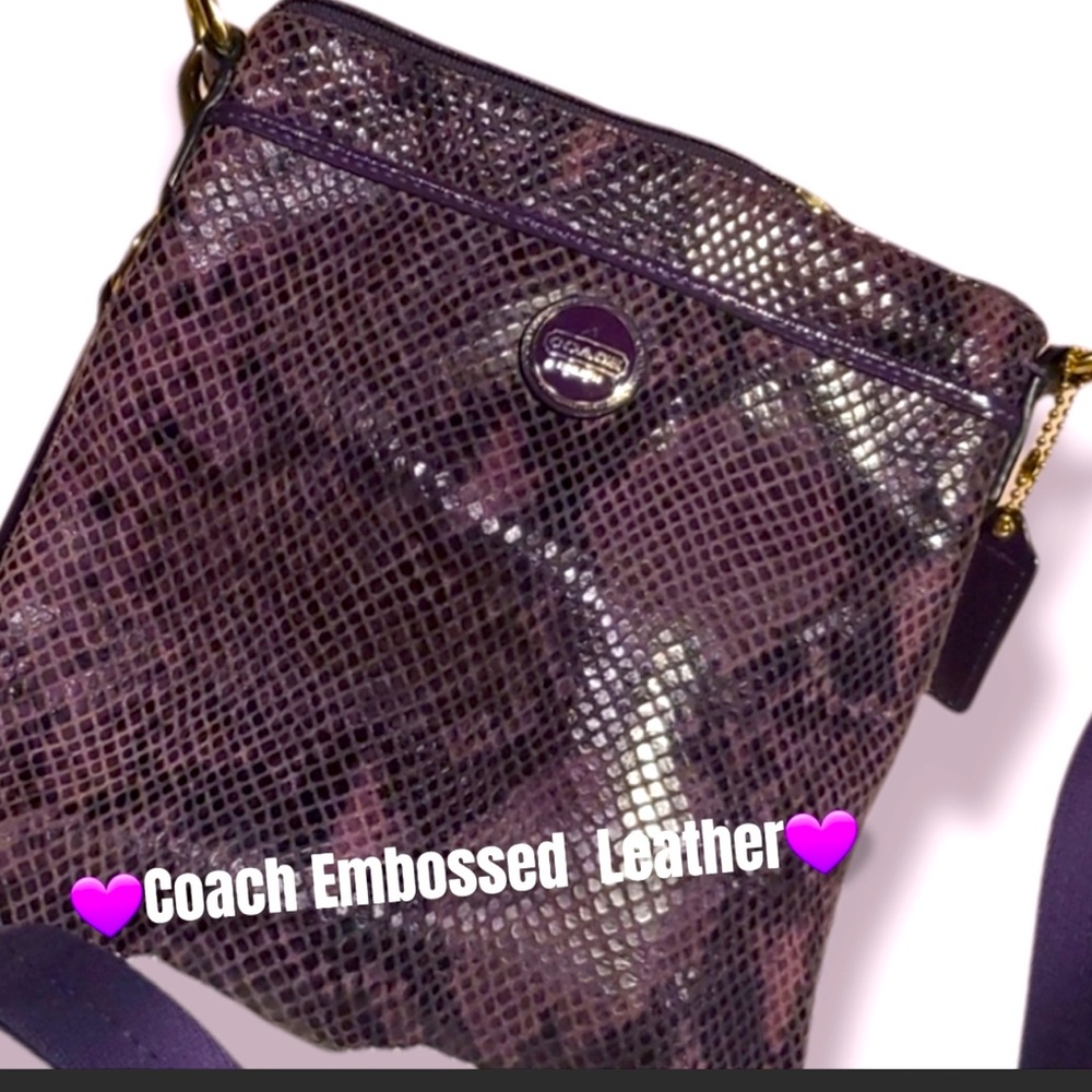 Coach- Purple Python Embossed Crossbody Beautiful… - image 1